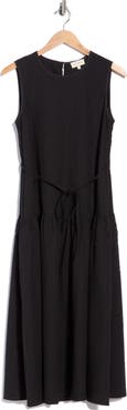 MELLODAY Sleeveless Seersucker Midi Dress