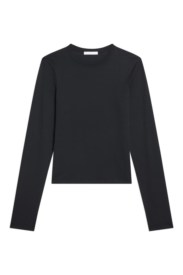 Slim Long Sleeve Cotton T-Shirt, Alternate, color, BLACK - 001