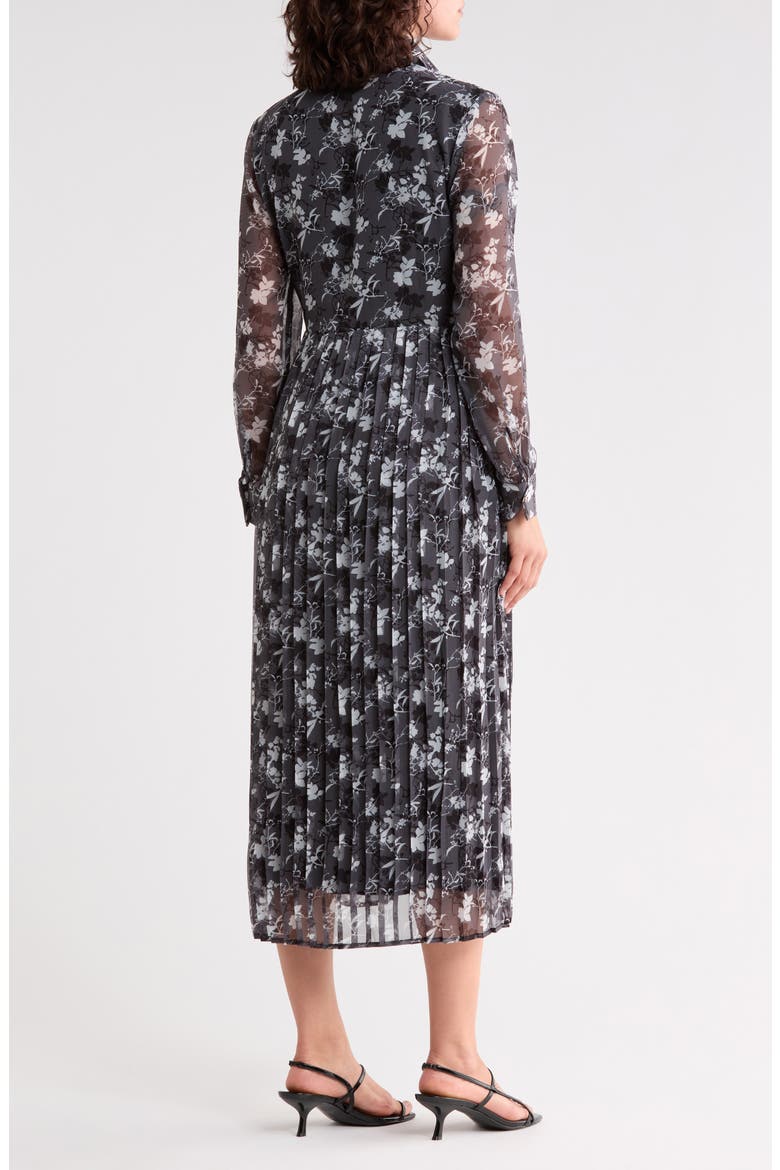 Lavina Pleated Long Sleeve Dress, Alternate, color, STRIPED FLORAL