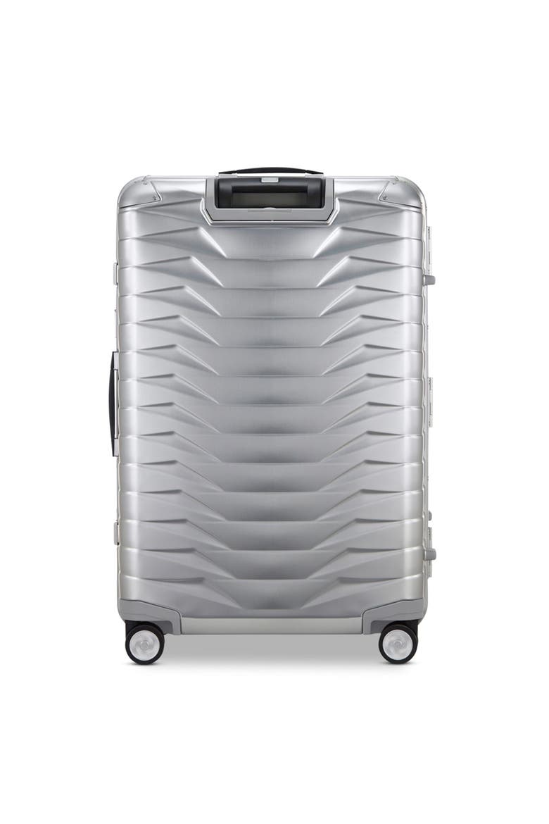 Proxis Aluminum Hardside 29" Large Checked Spinner Luggage, Alternate, color, Aluminum Silver