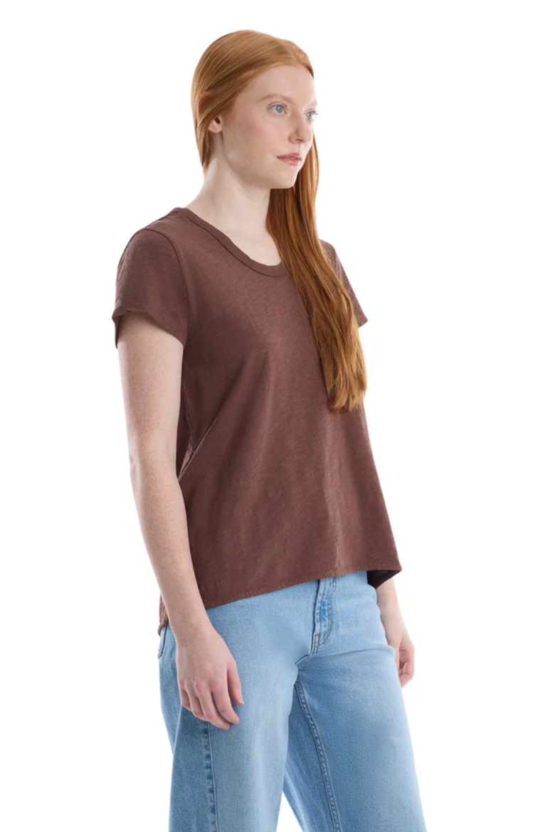 Crew Neck Short Sleeve Shrunken Boyfriend Tee, Alternate, color, White