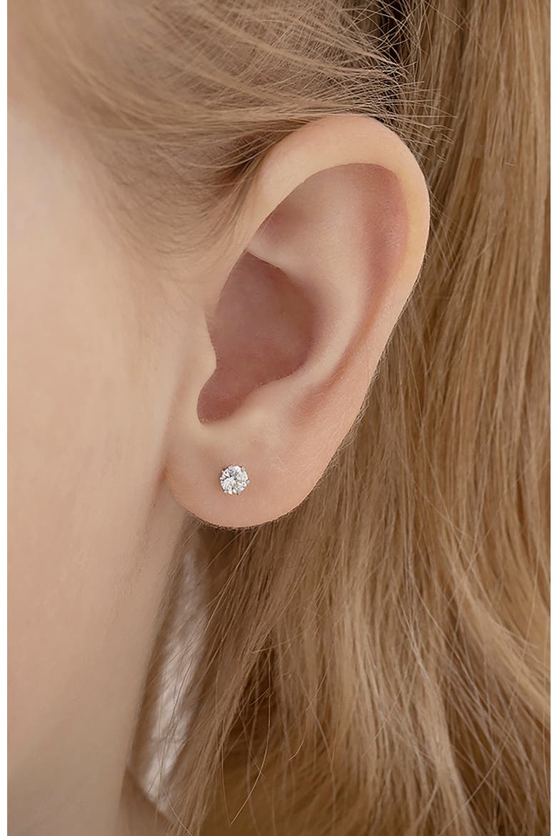 14k Classic Solitaire Earrings, Alternate, color, April
