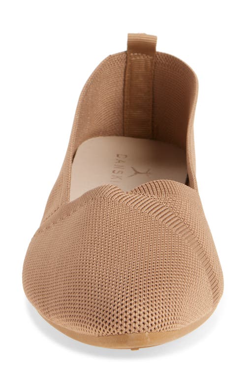 Danskin Notched Knit Flat In Camel