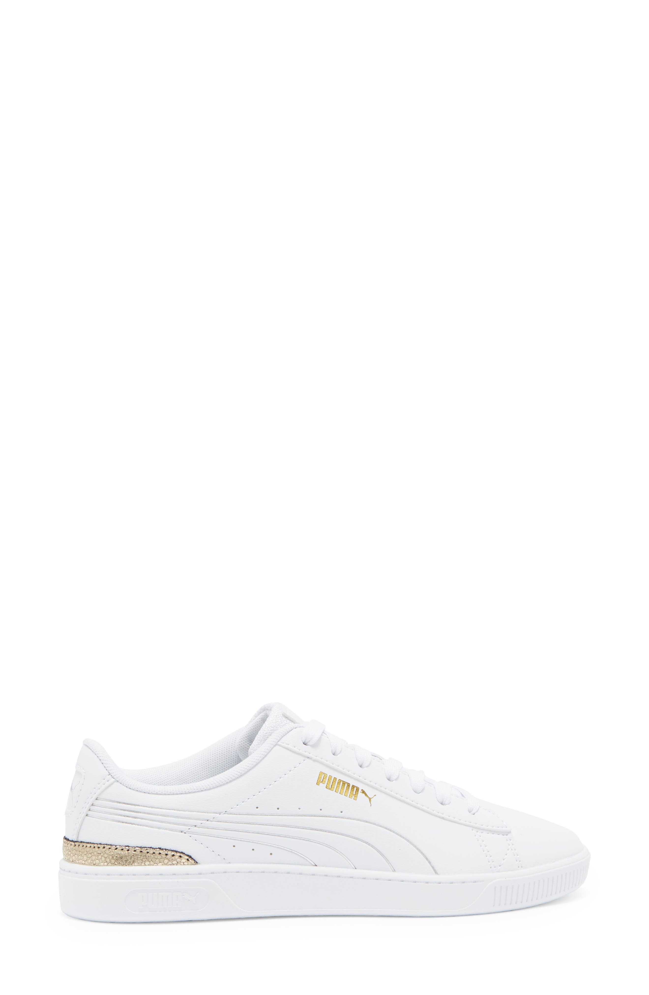 PUMA Vikky V3 Metallic Sneaker, Alternate, color, Puma White-Puma Gold-Silver