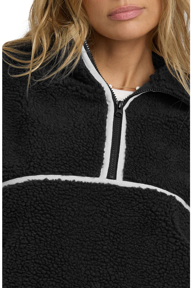 Getting Warm Faux Shearling Half Zip Pullover, Alternate, color, BLACK SANDS