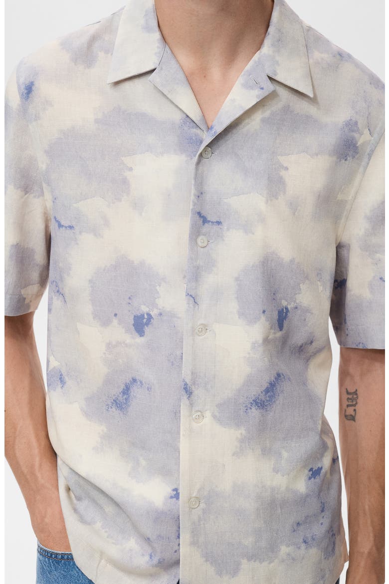Printed Bowling Shirt, Alternate, color, LIGHT/ PASTEL GREY