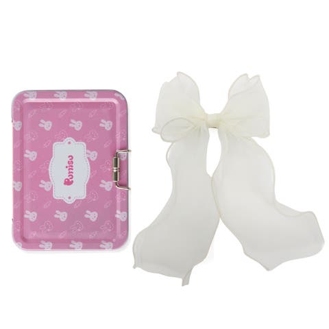 Organza Large Bow Clip Gift Set with Tin Case