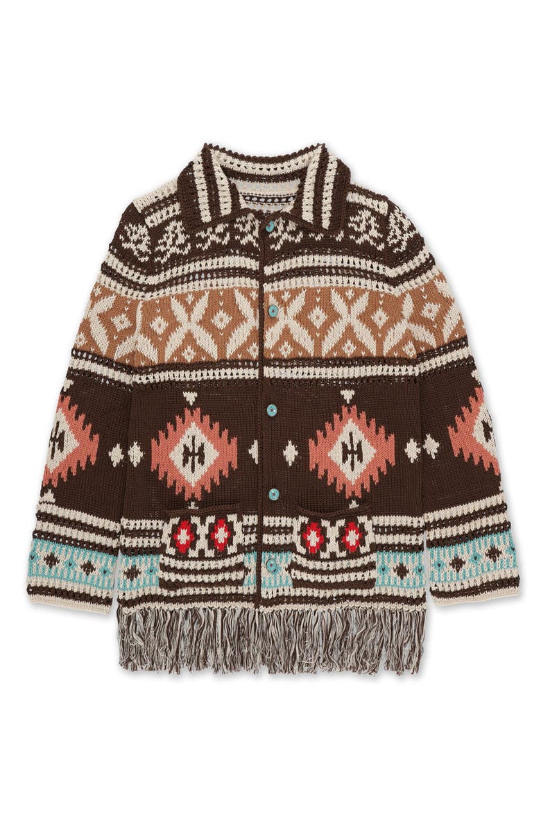 Fortela Lilly Navajo Alpaca and Cotton Cardigan, Main, color, Navajo Pattern