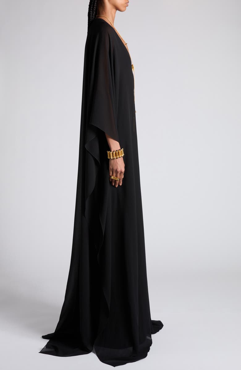 TOM FORD Plunge Neck Silk Georgette Gown, Alternate, color, 