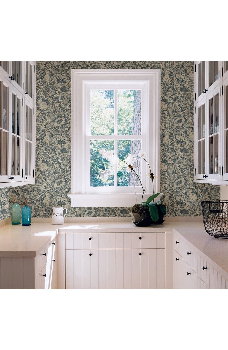 Wallpops Blue Terrene Peel & Stick Wallpaper, Alternate, color, Blue