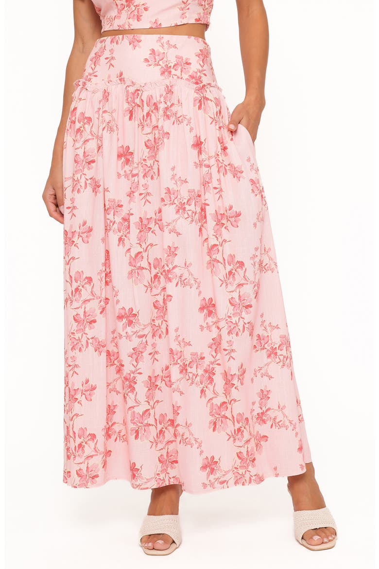Tyler Floral Drop Waist Maxi Skirt, Main, color, ROSE PINK FLORAL