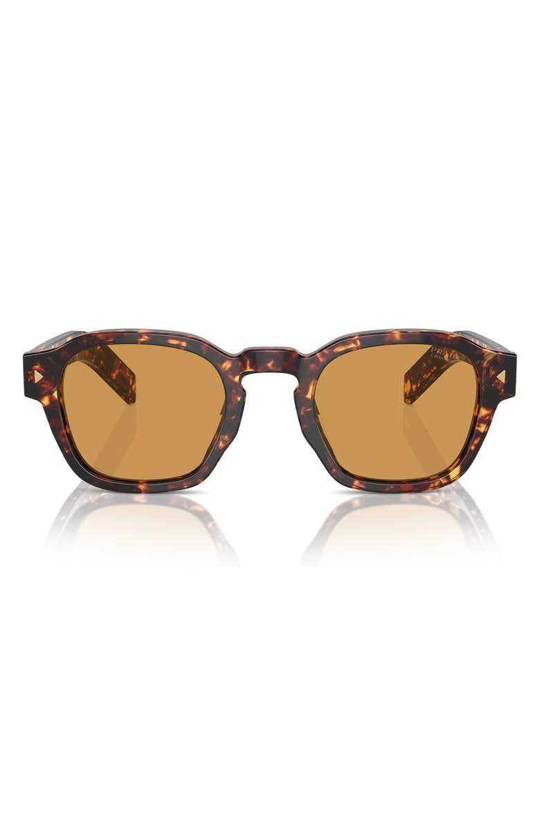 Prada 49mm Round Phantos Sunglasses, Main, color, Tortoise