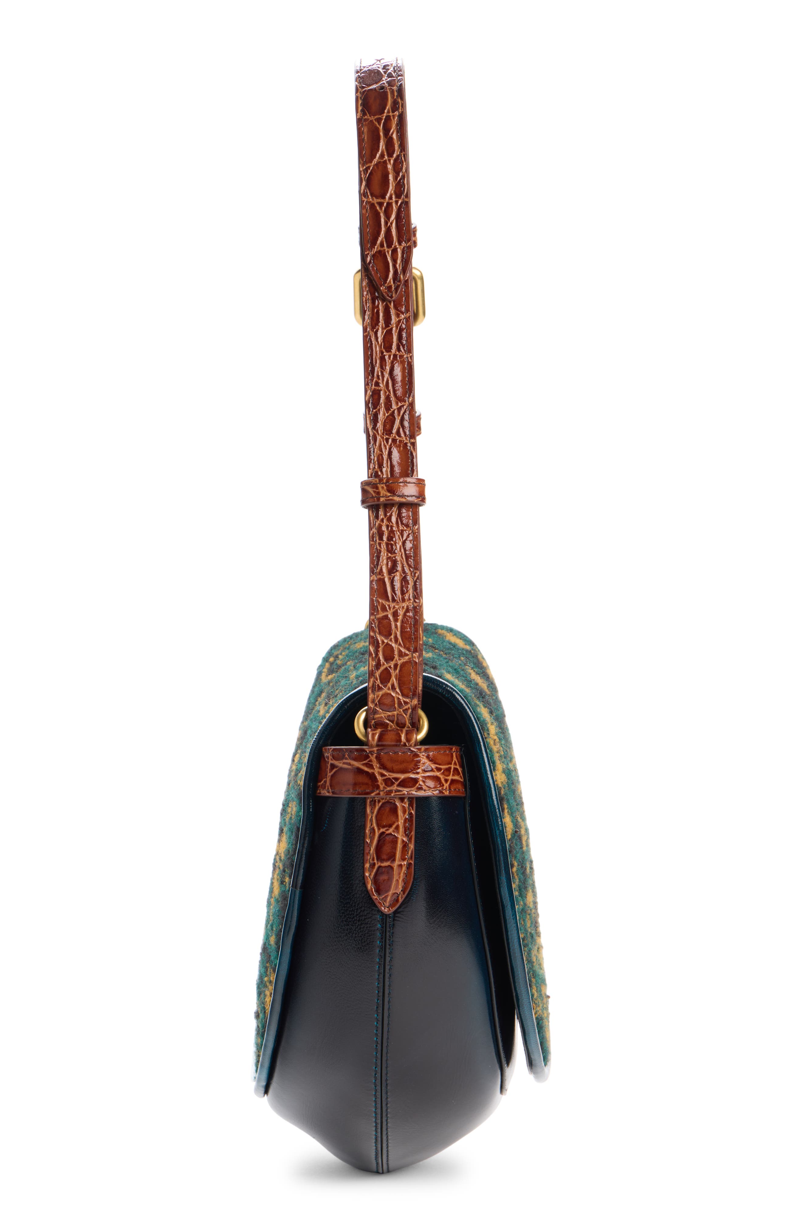 Dries Van Noten Arc Tapestry Print Mixed Media Crossbody Bag, Alternate, color, Bottle