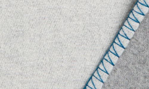Johnstons Of Elgin Blanket Stitch Reversible Wool & Cashmere Throw Blanket In Gray