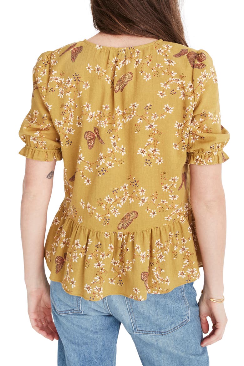 Courtyard Ruffle Hem Top, Alternate, color, BUTTERFLY GOLDEN MEADOW