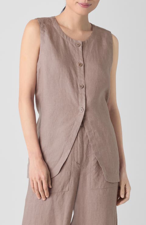 Organic Linen Long Vest (Regular & Petite)