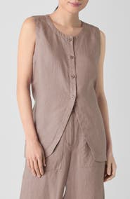 Eileen Fisher Organic Linen Long Vest