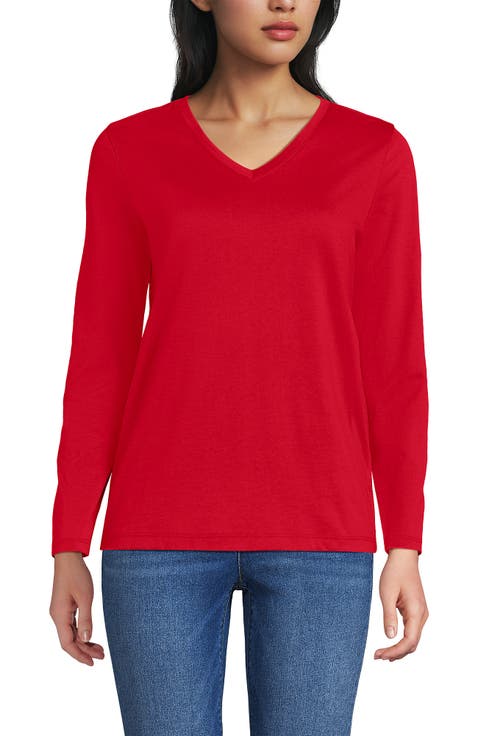 Supima Cotton Long Sleeve V-Neck T-Shirt