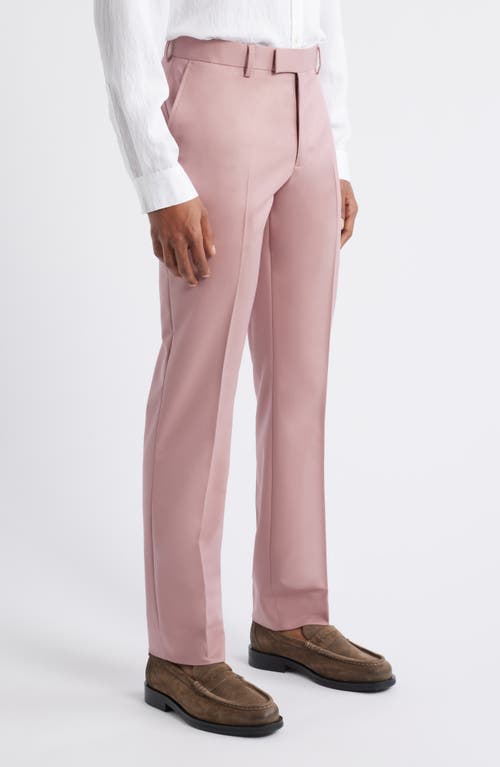 Open Edit Slim Fit Sharkskin Trousers In Pink Timber