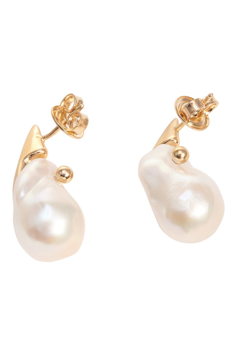 Baroque Pearl Drop Earrings, Alternate, color, WHITE