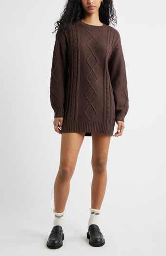 BP. Long Sleeve Cable Knit Sweater Dress