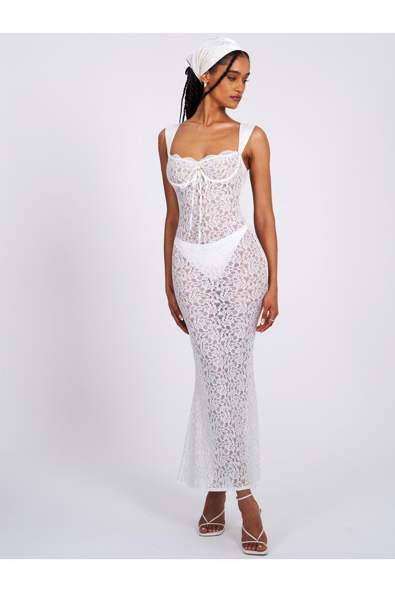 Veronica Lace Maxi Dress, Alternate, color, White