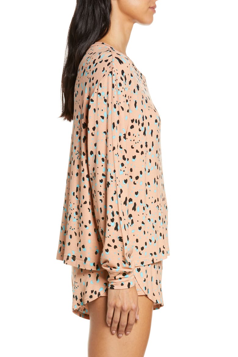 Play It Cool Short Pajamas, Alternate, color, STONE LEOPARD