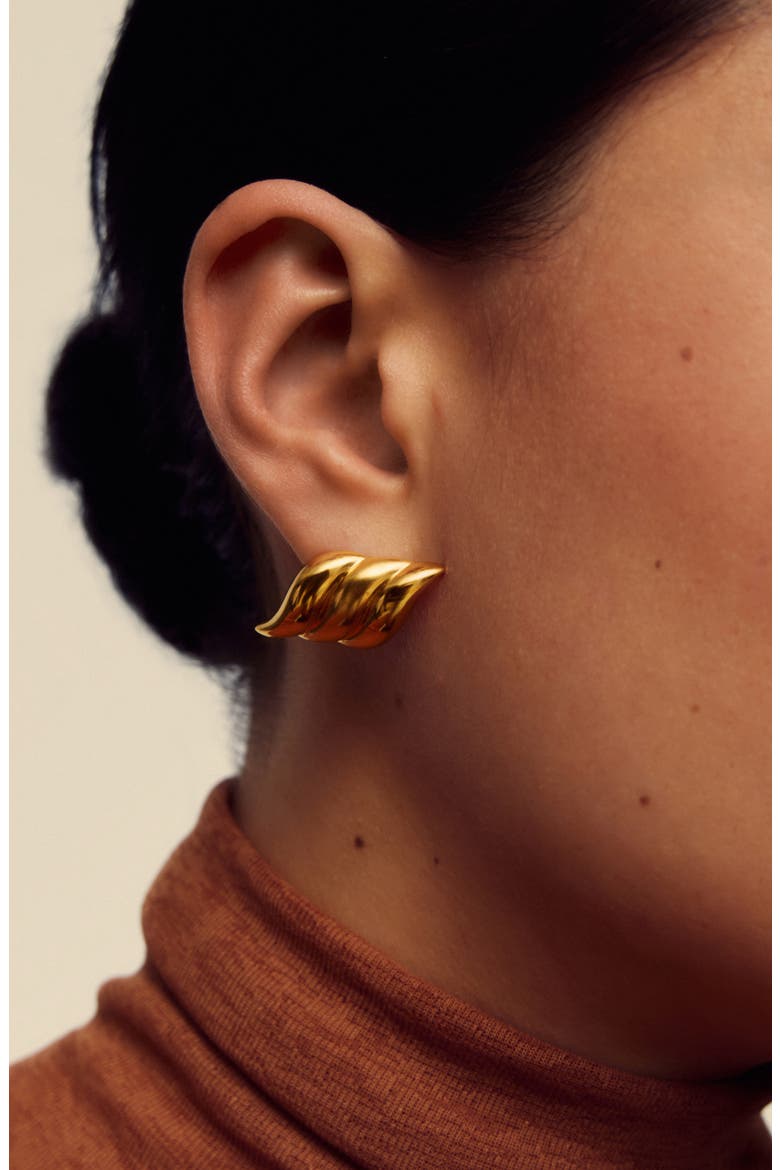 Savi Signature Oversize Stud Earrings, Alternate, color, GOLD