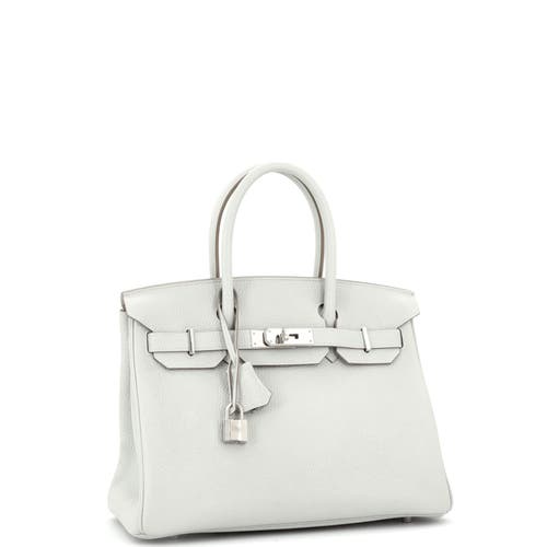 Pre-owned Hermes  Hermes Birkin Handbag Grey Clemence With Palladium Hardware 30 In Gray