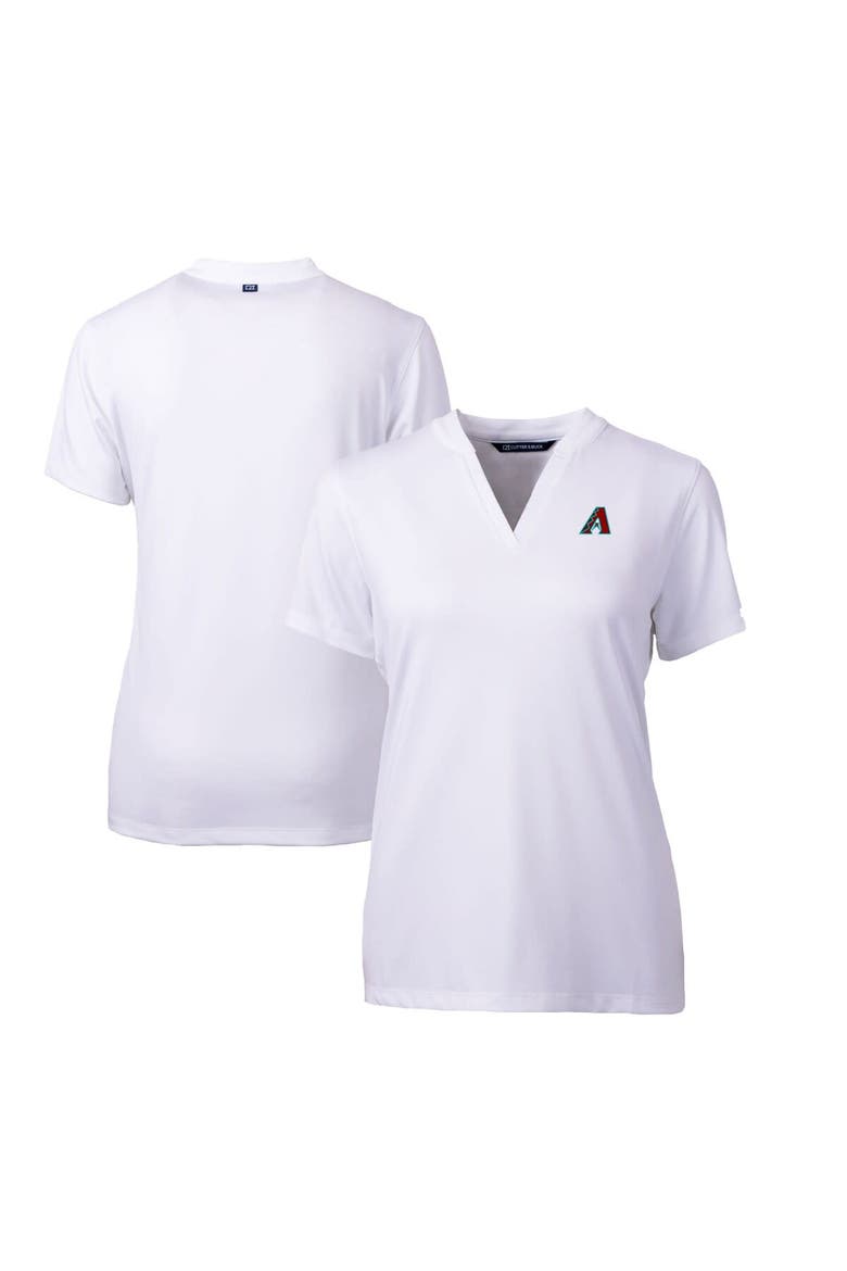 Women's Cutter & Buck  White Arizona Diamondbacks Forge Stretch V-Neck Blade Top, Main, color, White