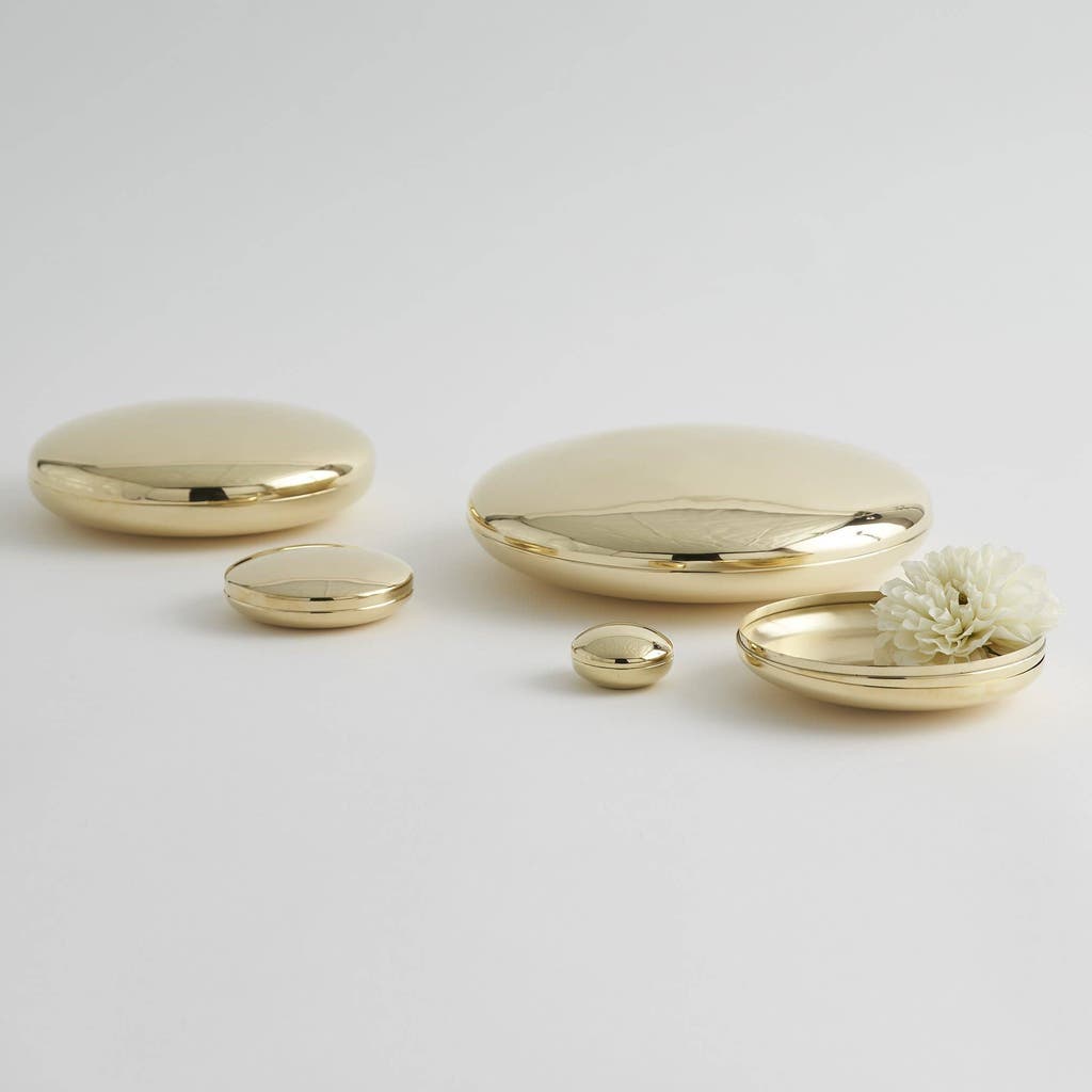 The Collective Hemisphere Boxes Nesting Set Of 5 In Brass