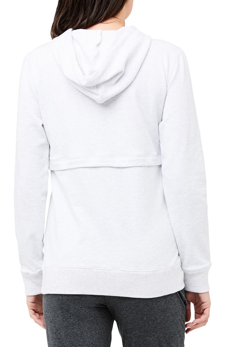 Kitty Cotton Blend Maternity/Nursing Hooded Sweatshirt, Alternate, color, ARCTIC