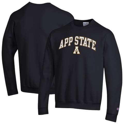 Men's Champion  Black Appalachian State Mountaineers Arch Over Logo Pullover Sweatshirt
