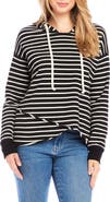 Karen Kane Stripe Asymmetric Hem Hoodie