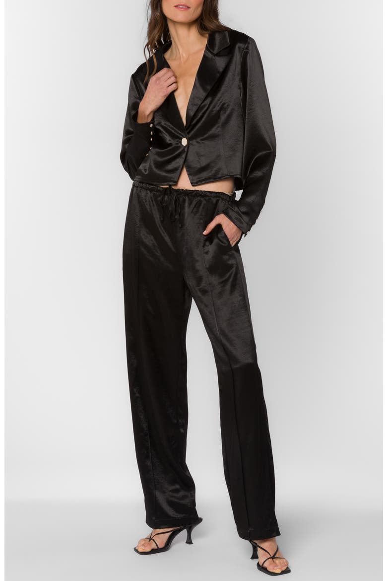 Lito Cropped Tuxedo Jacket, Alternate, color, BLACK