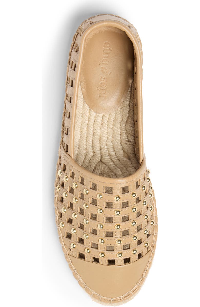 Cinq à Sept Rochel Cage Studded Espadrille Cap Toe Flat, Alternate, color, Brown Sugar