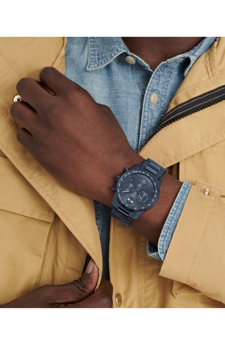 Movado Bold Verso Chronograph Bracelet Watch, 44mm, Alternate, color, Blue