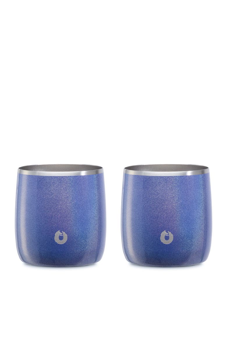 Stainless Steel Rocks Glass, Set of 2, Main, color, Shimmer Blue