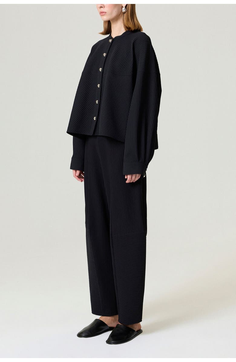 Nocturne Ribbed Detailed Jacket, Alternate, color, Black