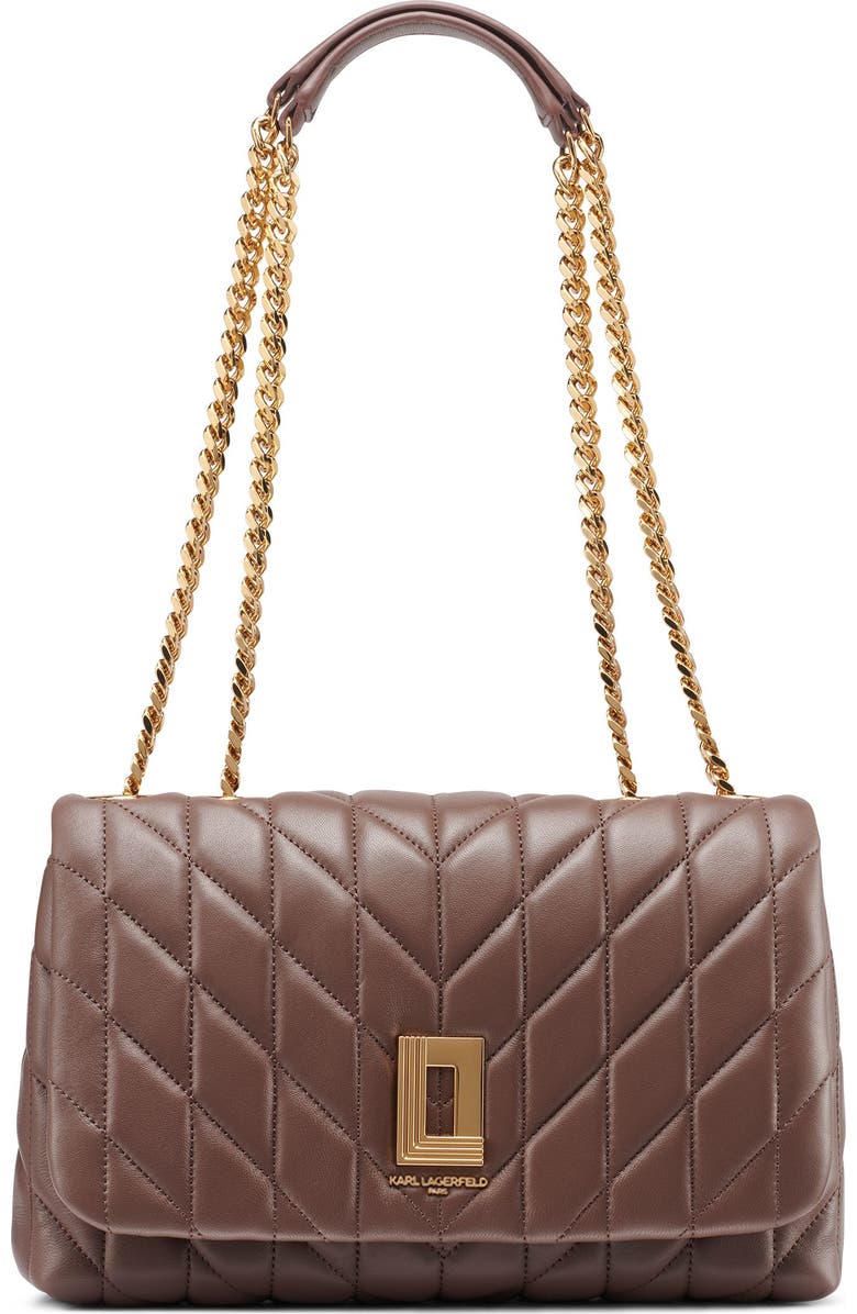 KARL LAGERFELD PARIS Lafayette Shoulder, Main, color, Dark Chocolate