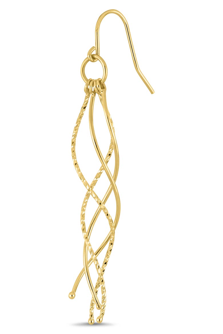 14K Yellow Gold Textured Bar Drop Earrings, Alternate, color, 14KY