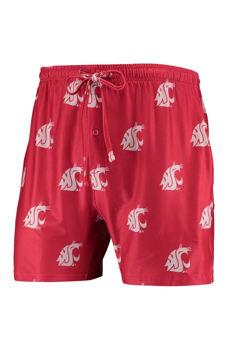 CONCEPTS SPORT Men's Concepts Sport Crimson Washington State Cougars Flagship Allover Print Jam Shorts, Alternate, color, Crimson