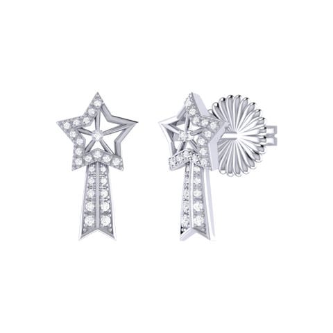 Shooting Star Sterling Silver Diamond Comet Earring