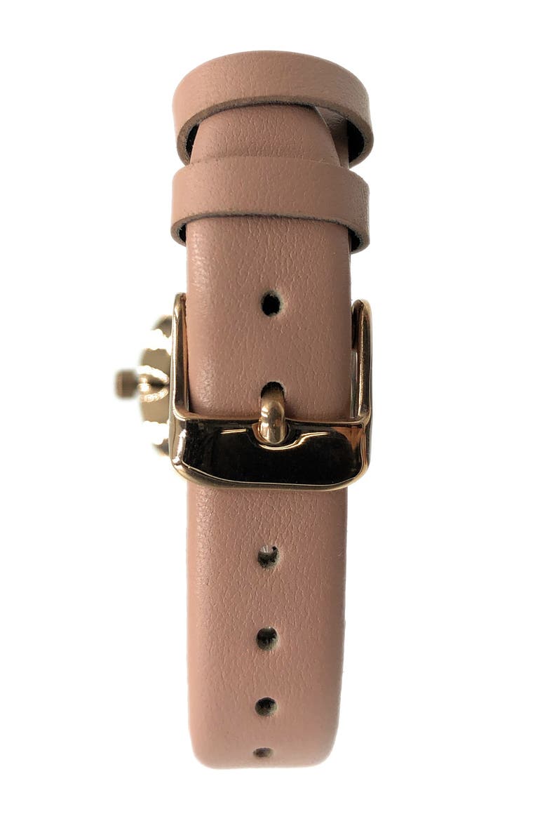 Modern Round Calfskin Leather Watch- 30MM, Alternate, color, Pink