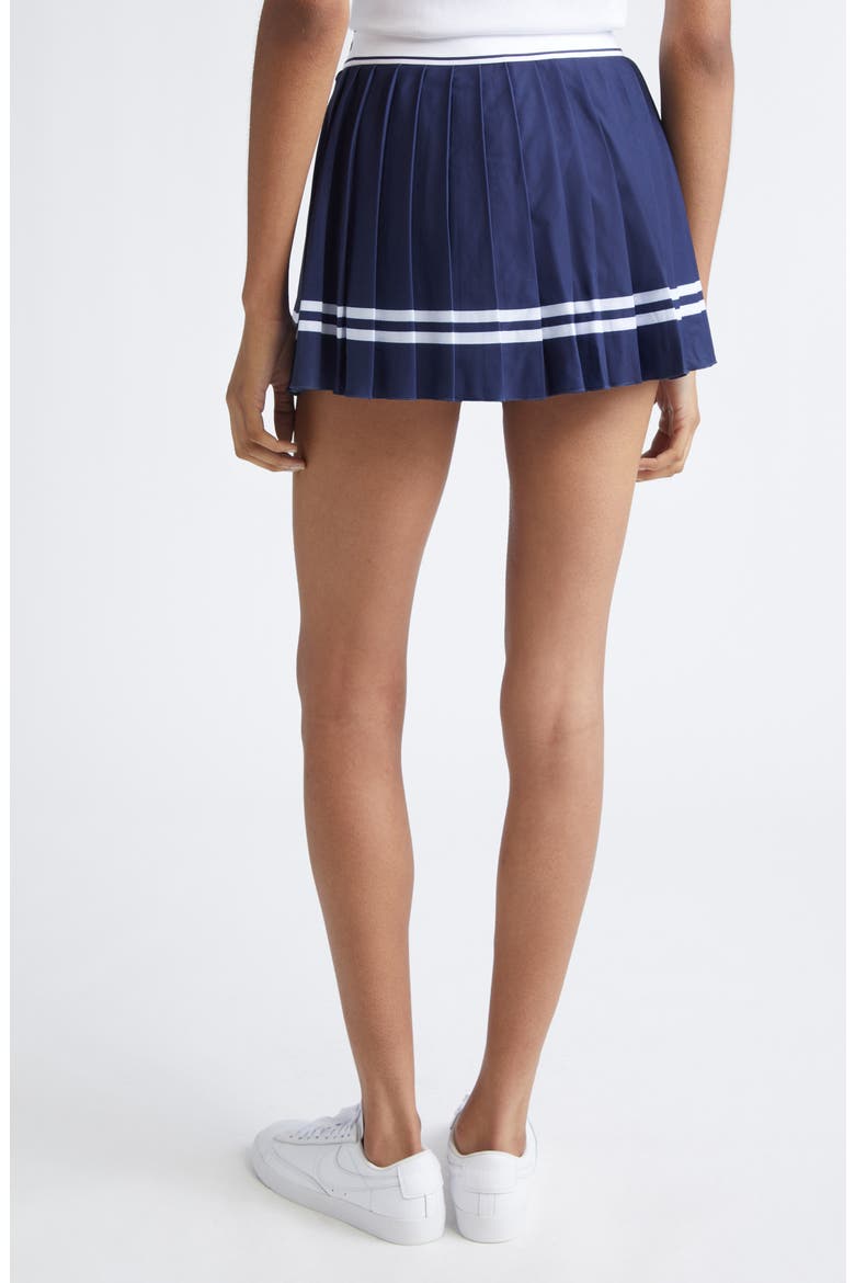 Italic Logo Pleated Skort, Alternate, color, DARK NAVY/ WHITE