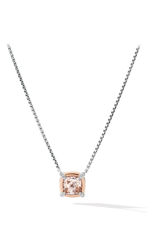Petite Chatelaine® Pendant Necklace with Semiprecious Stone & Diamonds