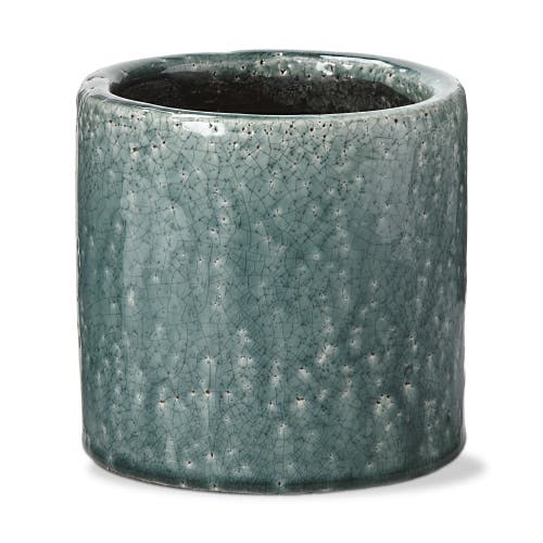 Tag Avery Aqua Glazed Terracotta Planter For Indoor Plants In Blue