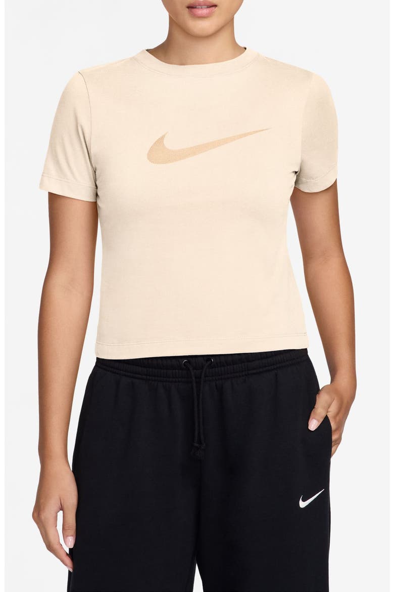 Sportswear Swoosh Burnout Logo T-Shirt, Main, color, CHALK/ CHALK