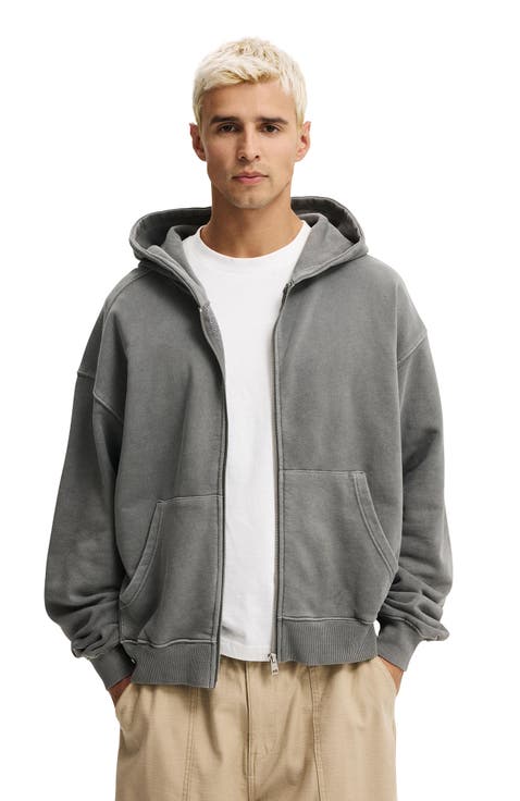 Men's Cropped Zip Up Hoodie