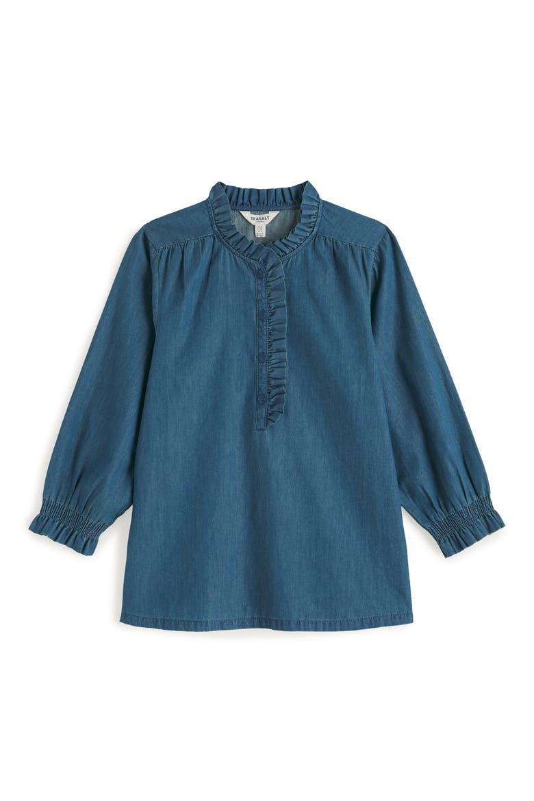 Feather Star Organic Cotton Top, Alternate, color, MID WASH INDIGO
